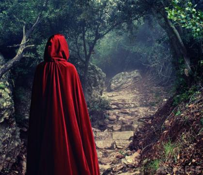 red-cloak-in-woods